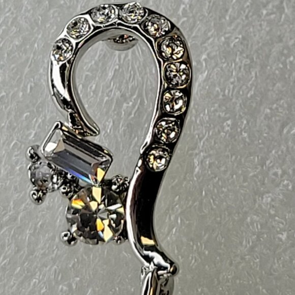 Pearl Drop Earring with Crystals - Picture 8 of 12